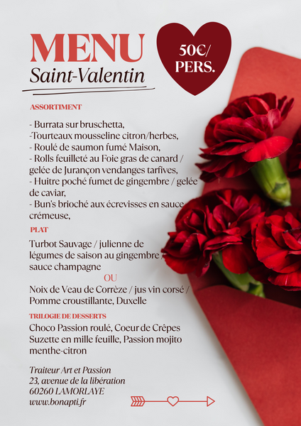 Menu Saint-Valentin 2026