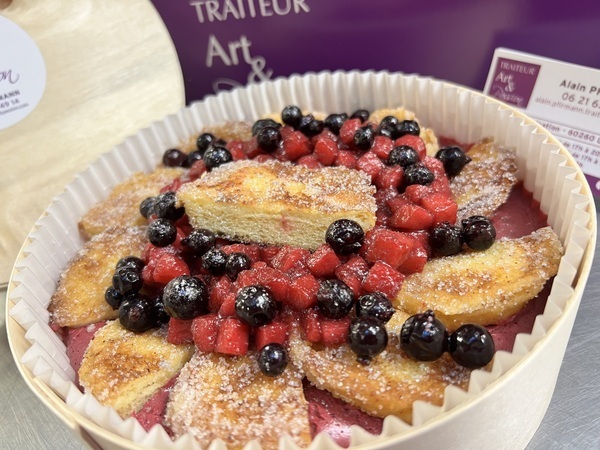 Mousse Pomme-Cassis brioche perdue