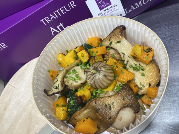 Noix de st jacques crème de cèpes butternut